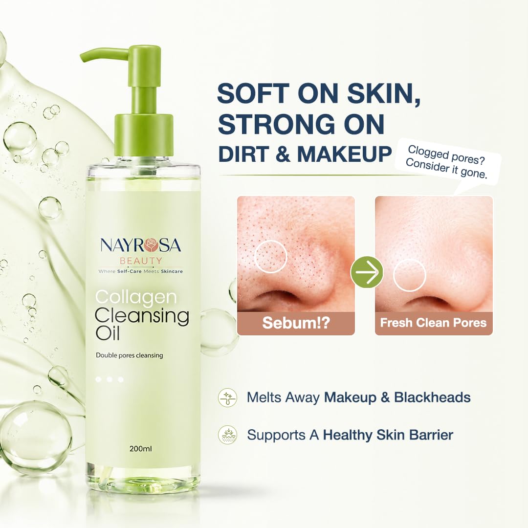 NAYROSA pump close-up dispenses controlled cleansing oil