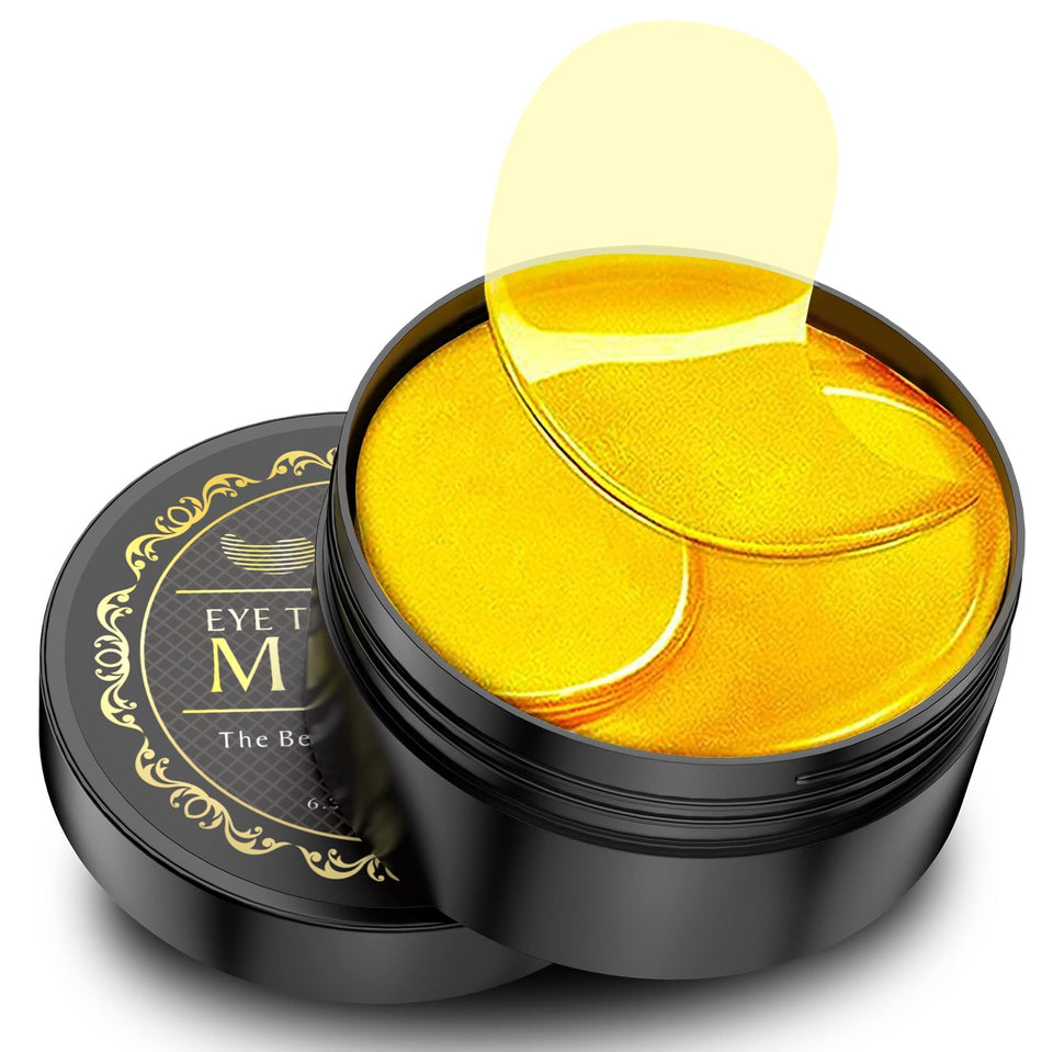 NAZANO front packaging showing 60 gold under-eye patches and benefits