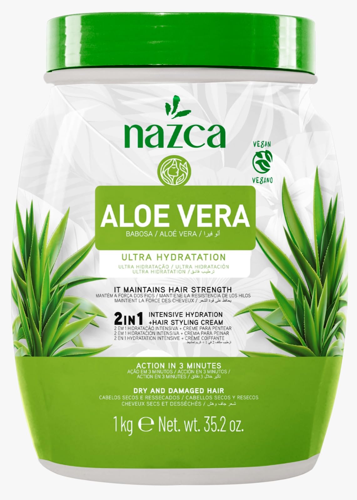 NAZCA front jar 35.2oz showing label and size for long-lasting hydration