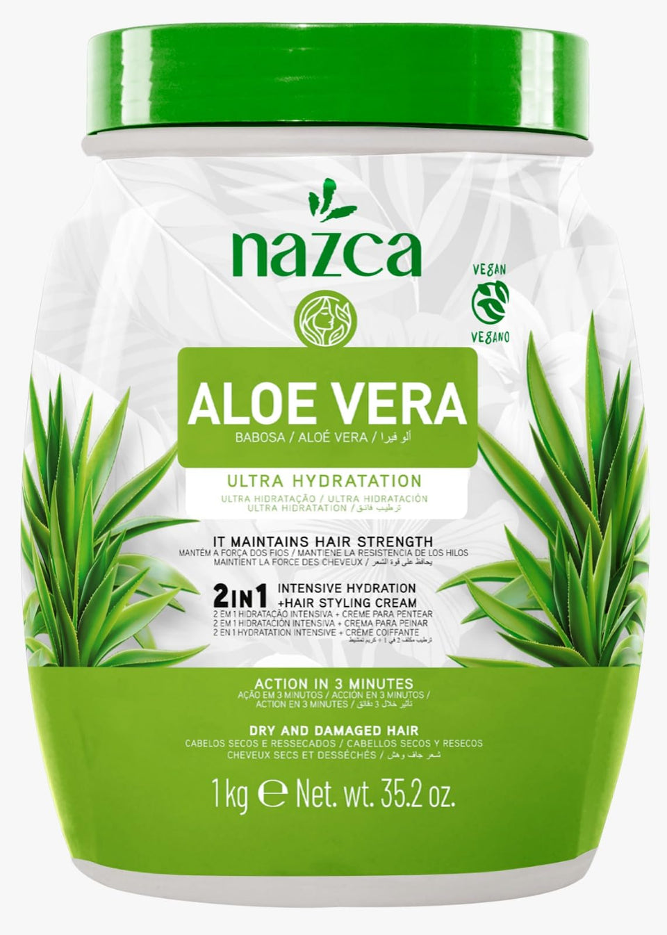 NAZCA front jar 35.2oz showing label and size for long-lasting hydration