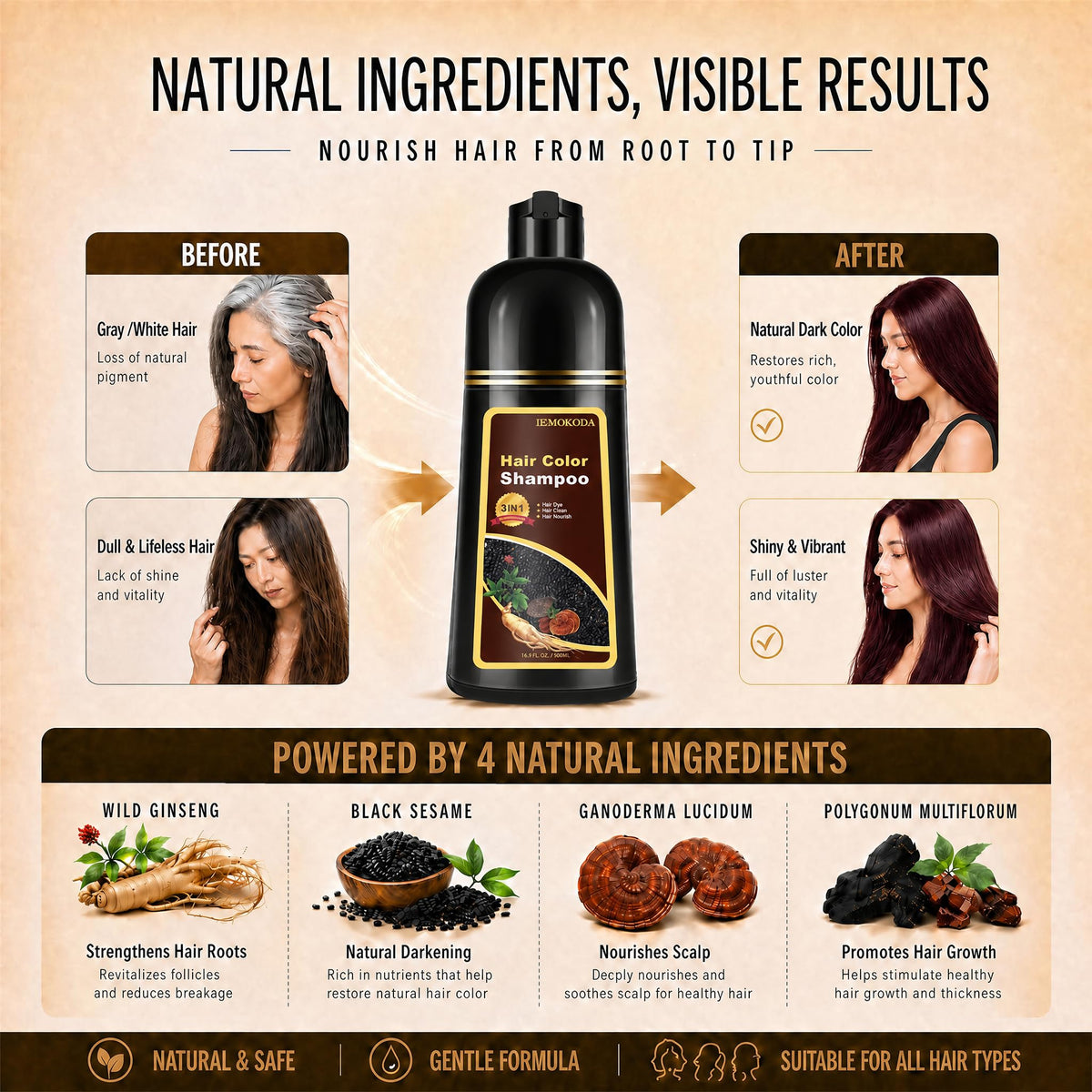 NCEPROHR application on dry hair in bathroom demonstrating fast, mess-free coloring benefit