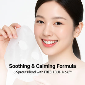 NEAF NEAF mask on model illustrating even coverage and soothing fit for sensitive skin