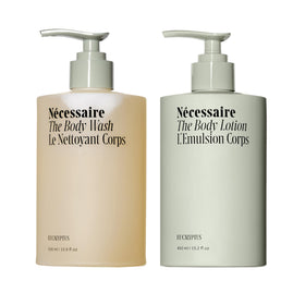 Nécessaire front packaging showing both bottles and eucalyptus scent benefits