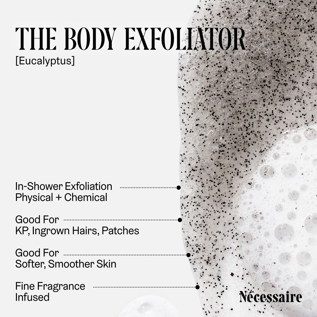 Nécessaire product lather on palm showing gentle cleansing and smoothing benefit