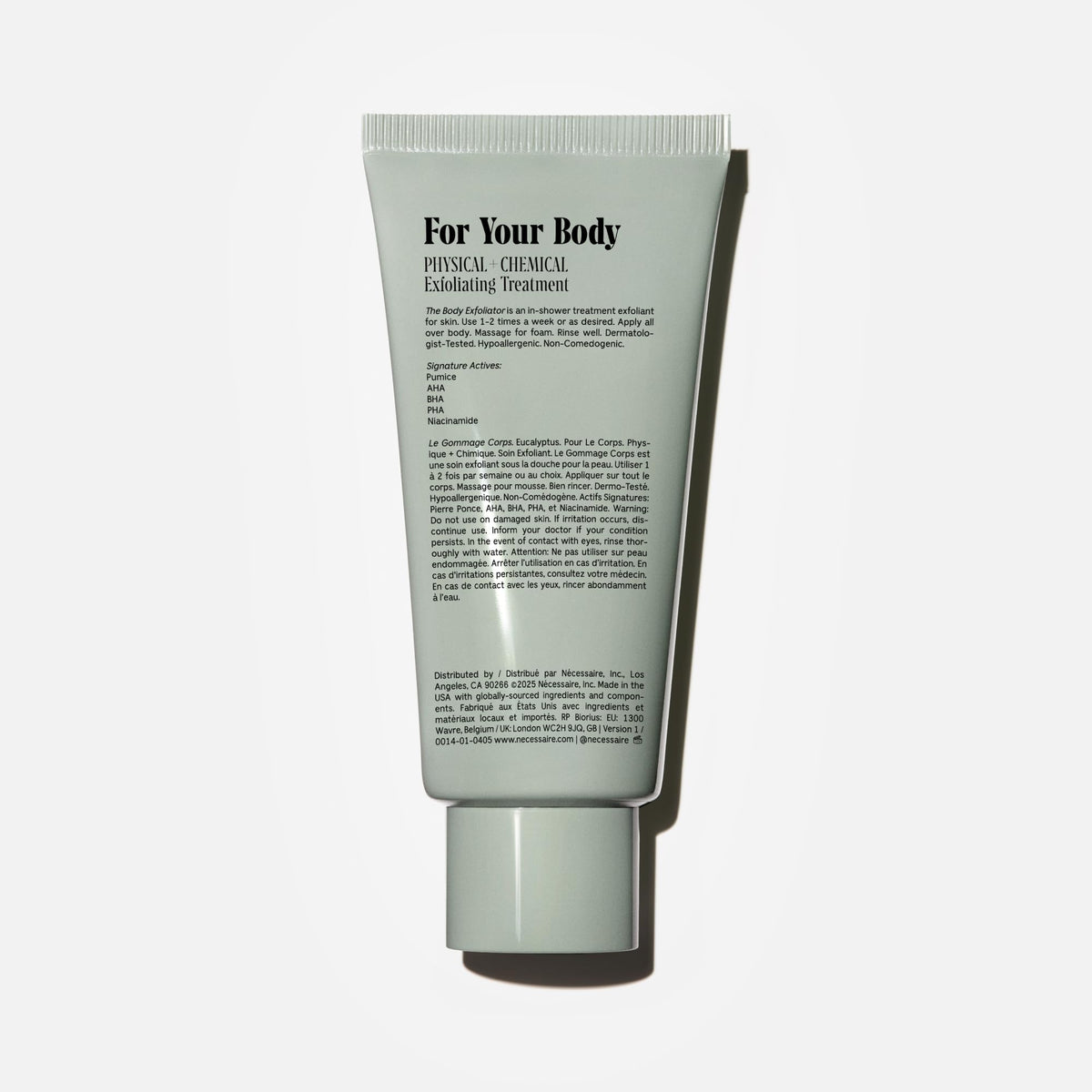 Nécessaire close-up of volcanic pumice texture demonstrating exfoliating grit benefit