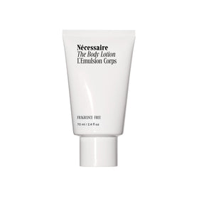 Nécessaire front bottle showing sleek label and daily moisture benefit