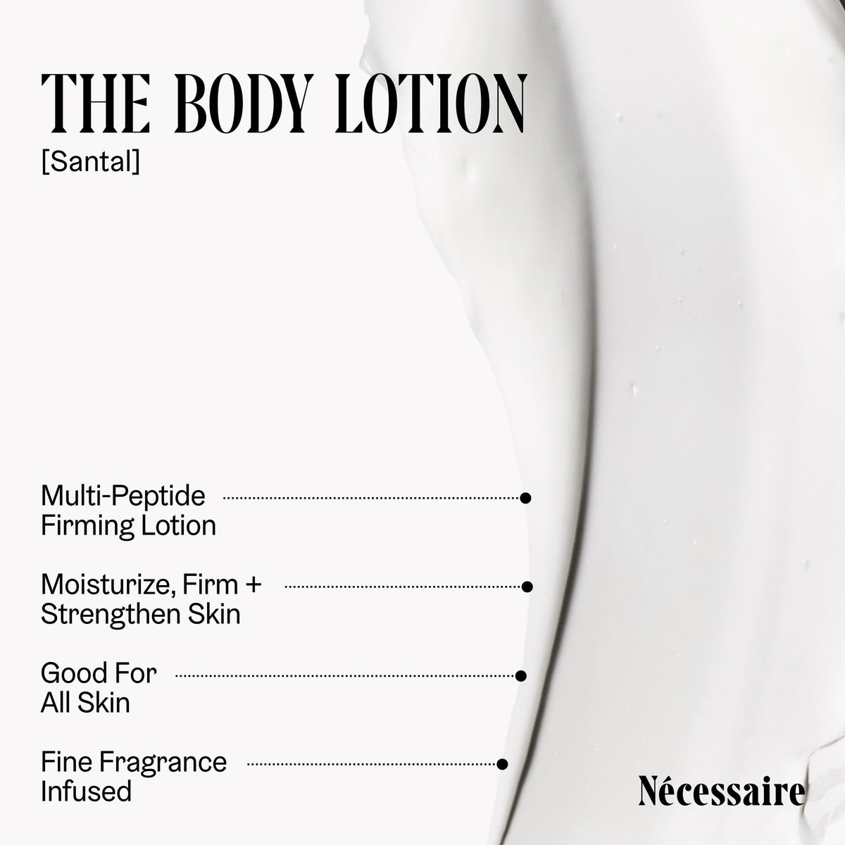 Nécessaire close-up of label showing multi-peptide and 2.5% niacinamide callouts
