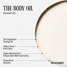 Nécessaire close-up of oil texture demonstrating lightweight absorption benefit