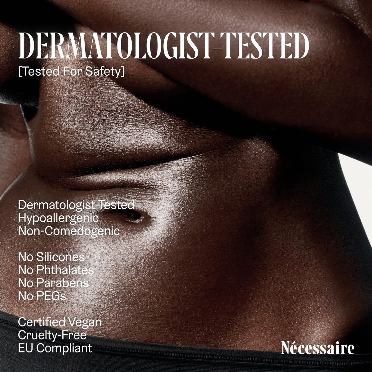 Nécessaire product in bathroom setting illustrating post-shower use benefit
