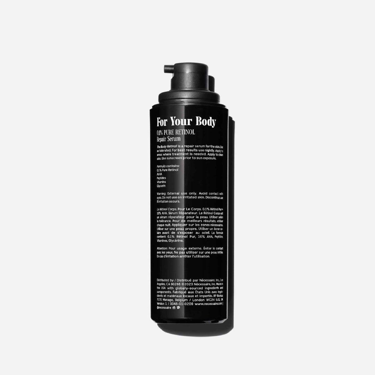Nécessaire retinol serum texture on hand highlighting fast absorption