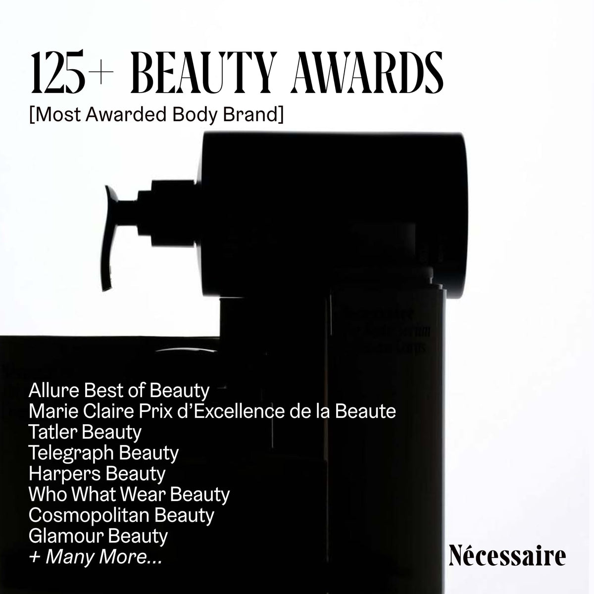 Nécessaire bottle beside towel in bathroom showing routine-friendly benefit