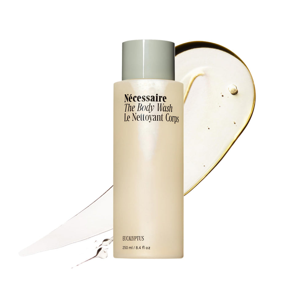 Nécessaire front bottle view showing clean design and eucalyptus scent benefits