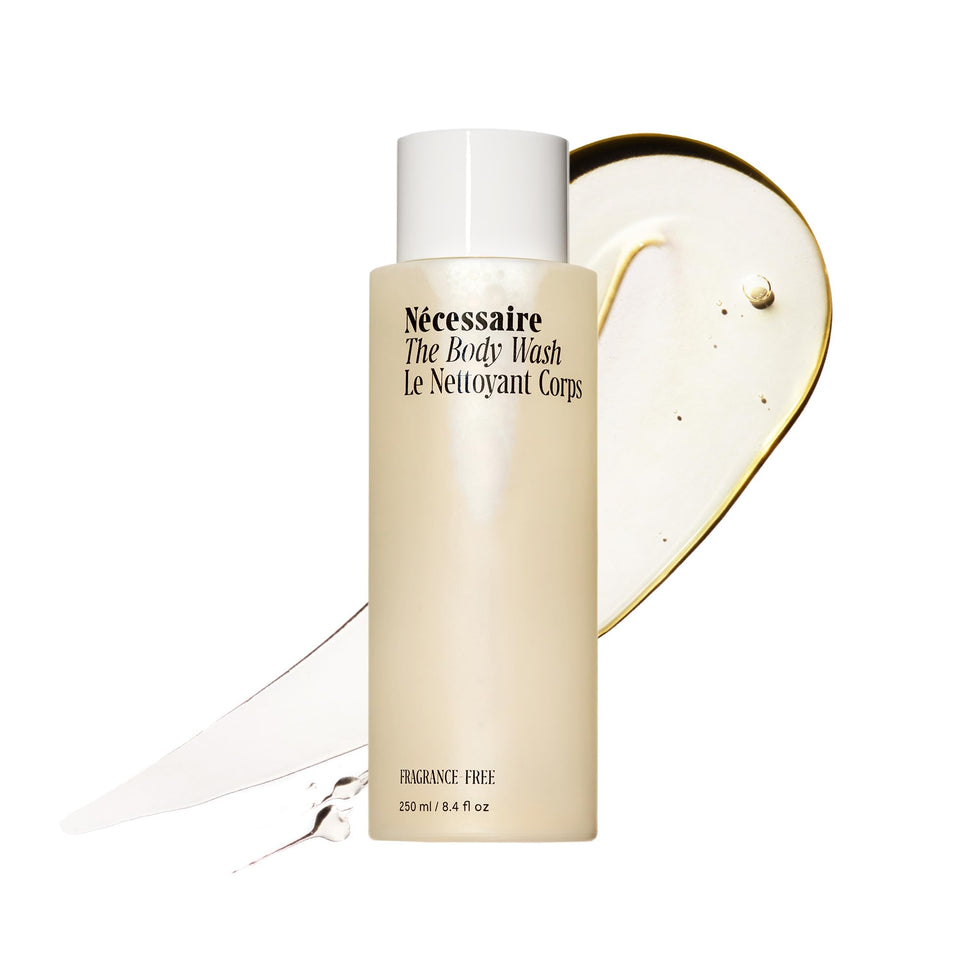 Nécessaire front bottle showing clean design and size — clear product benefit