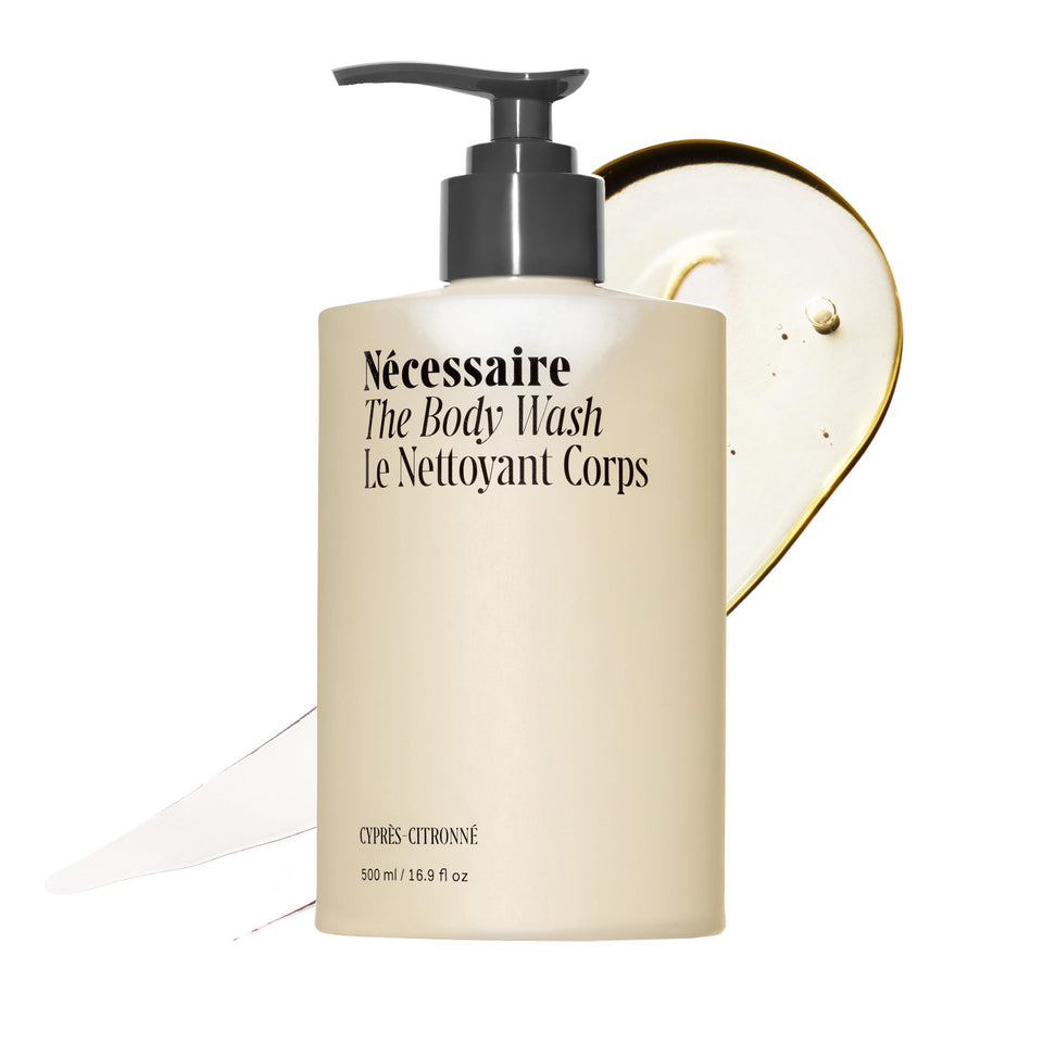 Nécessaire front bottle showing label and clean design for shelf-ready display