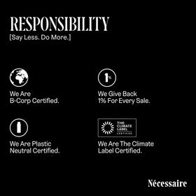 Nécessaire backside packaging showing ingredient and usage information
