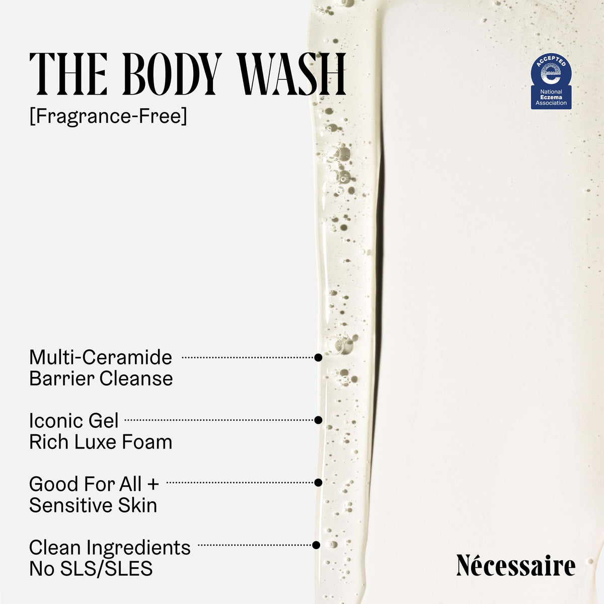 Nécessaire ceramide ingredient visual emphasizing barrier support benefit