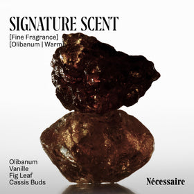 Nécessaire close-up of ingredient list emphasizing dermatologist-tested formula