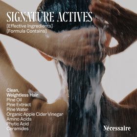 Nécessaire 250 ml bottle in hand showing true product size and travel convenience