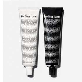 Nécessaire hand cream tube close-up showing applicator and quick absorption benefit