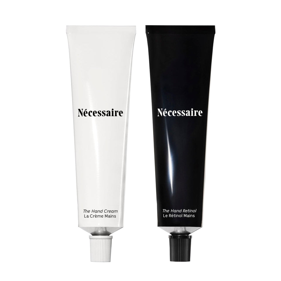 Nécessaire front packaging showing the duo for easy gifting and daily routines