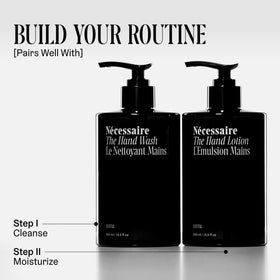 Nécessaire label detail focusing on scent and ingredient claims for informed choice