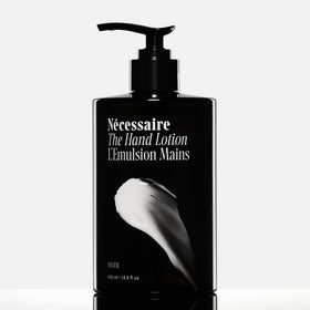 Nécessaire lotion texture swatch highlighting lightweight, non-greasy absorbency benefit