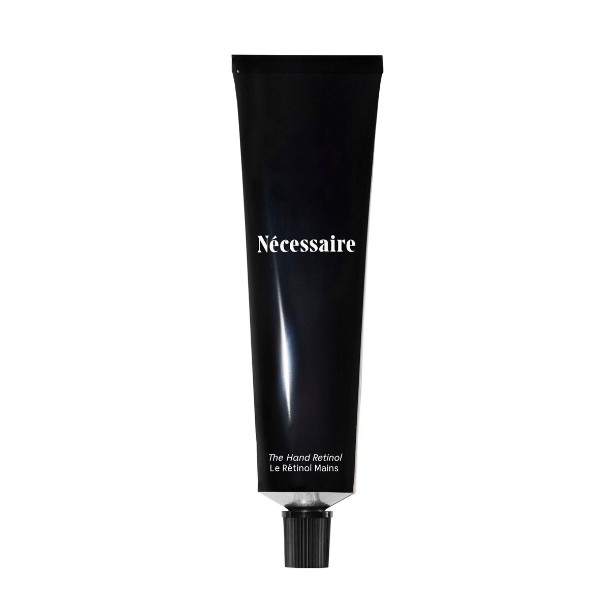 Nécessaire front packaging showing tube and product benefit