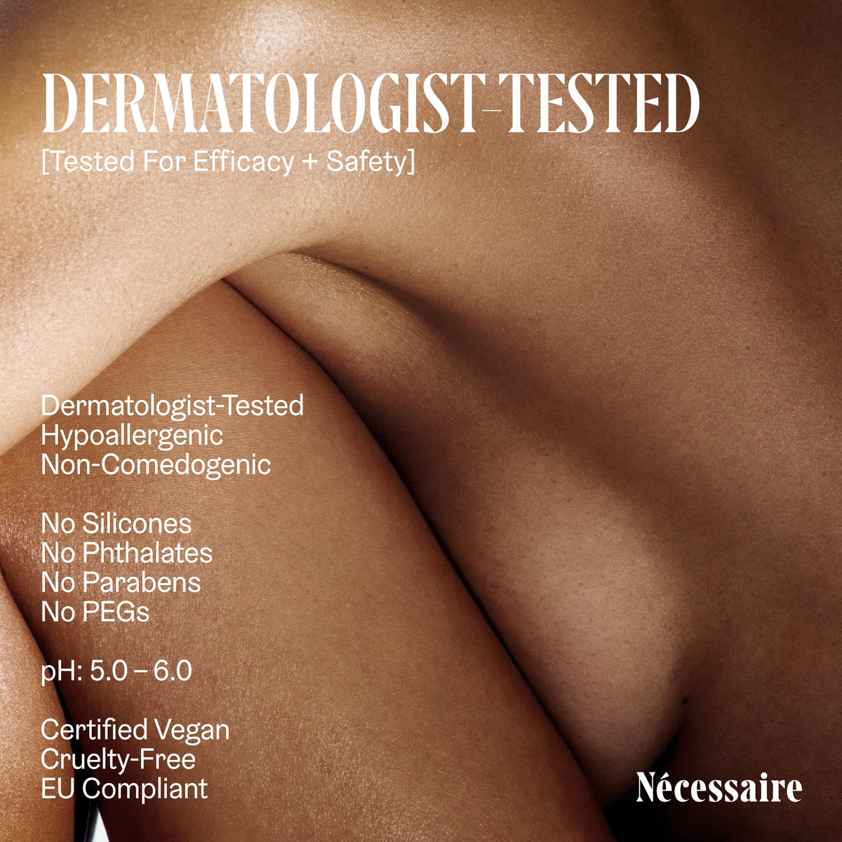 Nécessaire label close-up showing key ingredients and usage clarity
