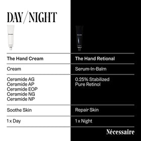 Nécessaire product label detail showing key ingredients and clean formulation benefits