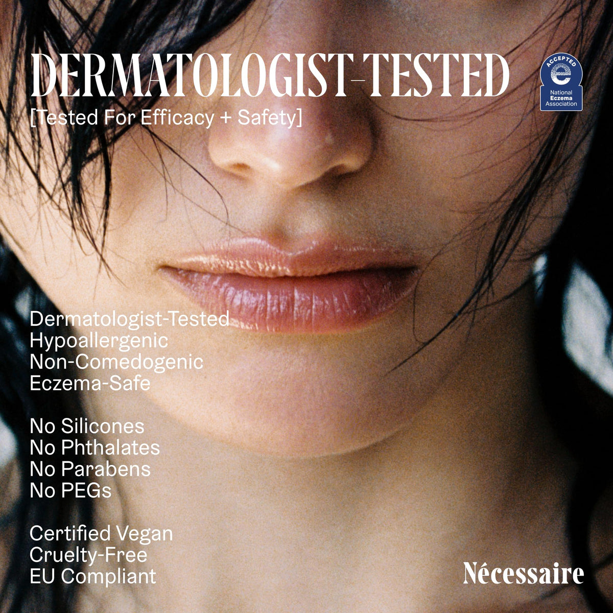 Nécessaire lip balm held in hand to show 15 ml size and portability benefit