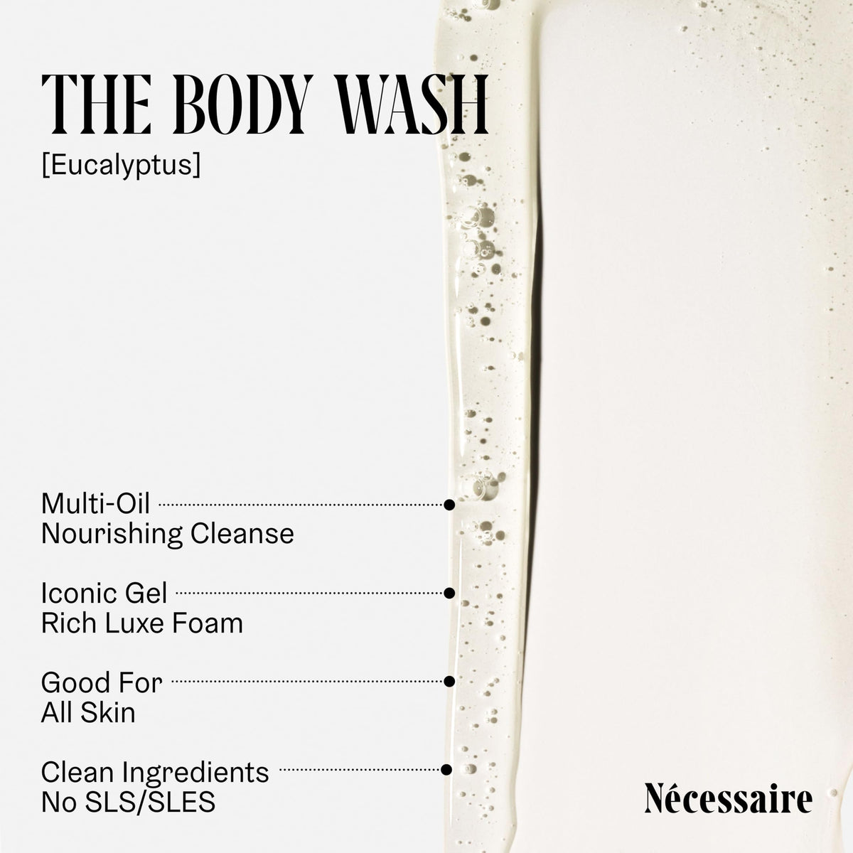 Nécessaire lotion cream texture demonstrating fast-absorbing, non-greasy hydration