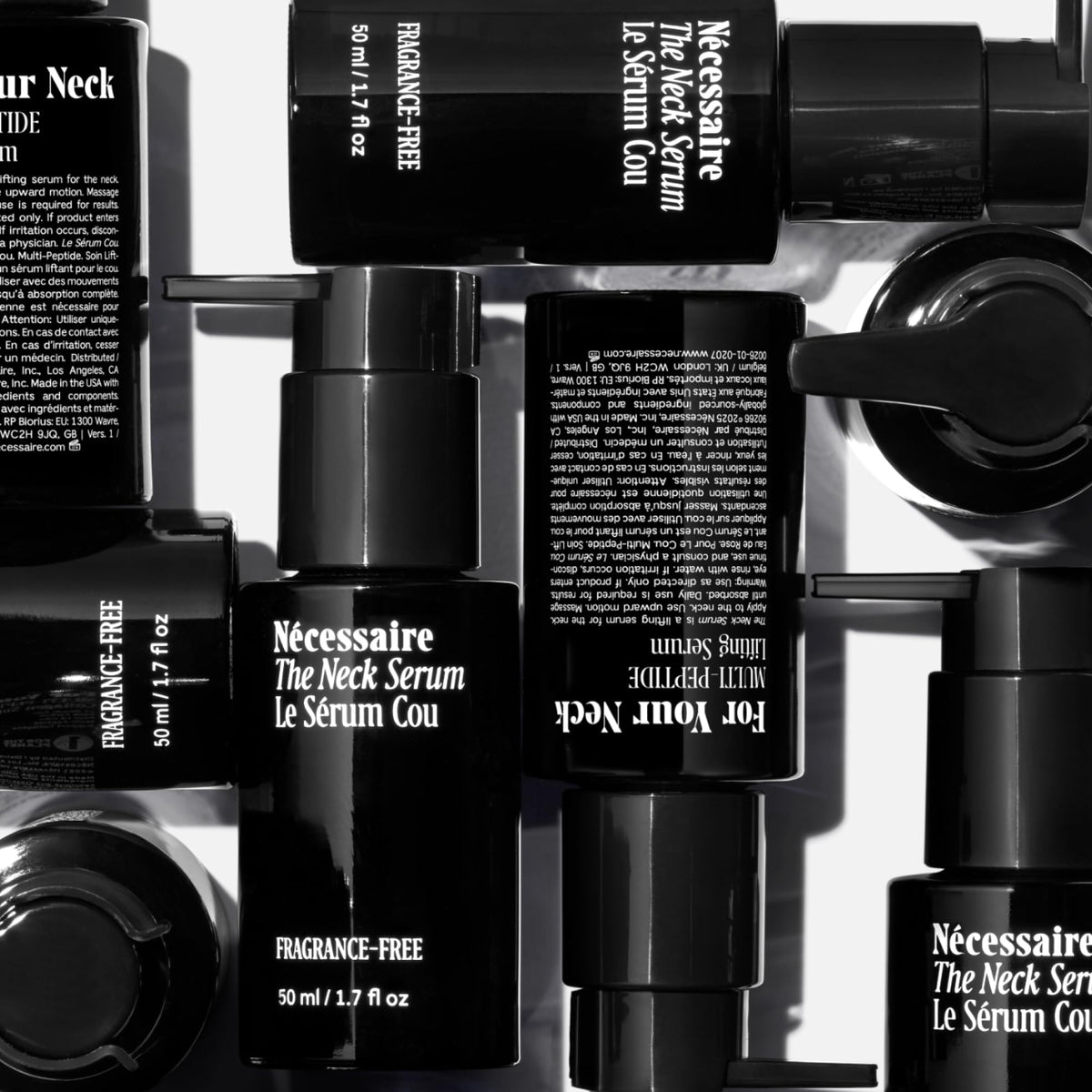 Nécessaire close-up label showing ingredient callouts and clarity