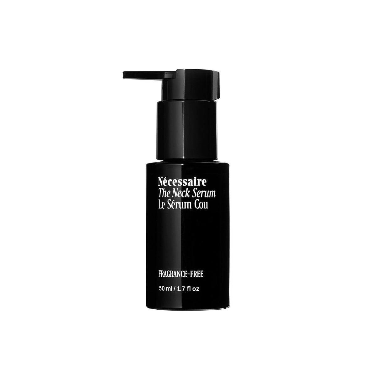 Nécessaire front bottle shot showing sleek design and product benefit