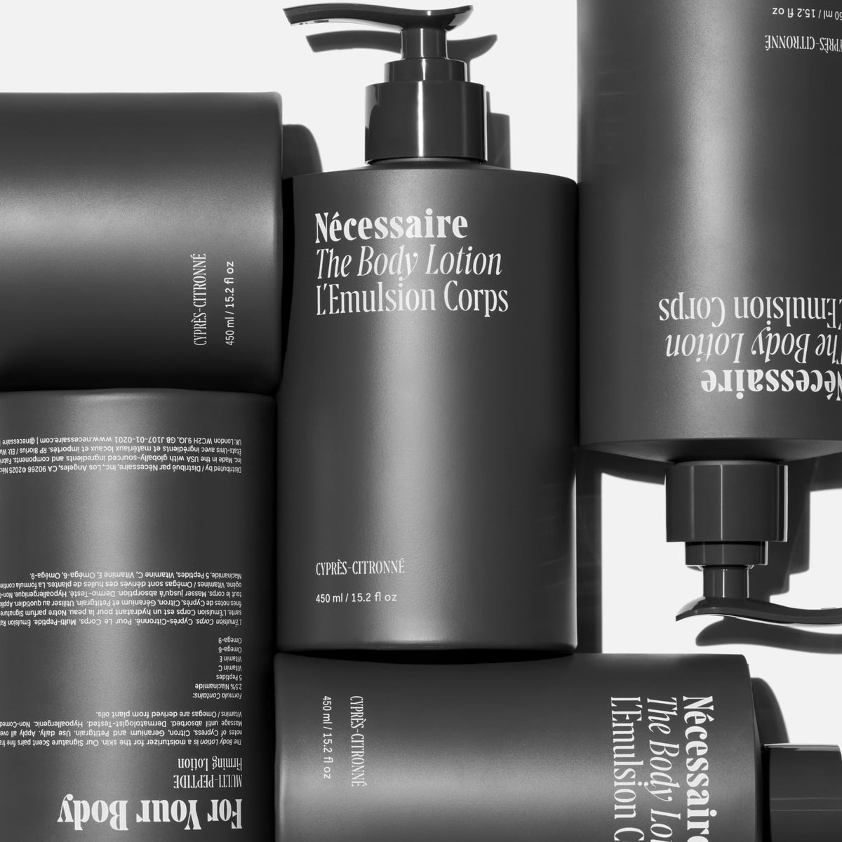 Nécessaire pump dispensing lotion for easy controlled application benefit