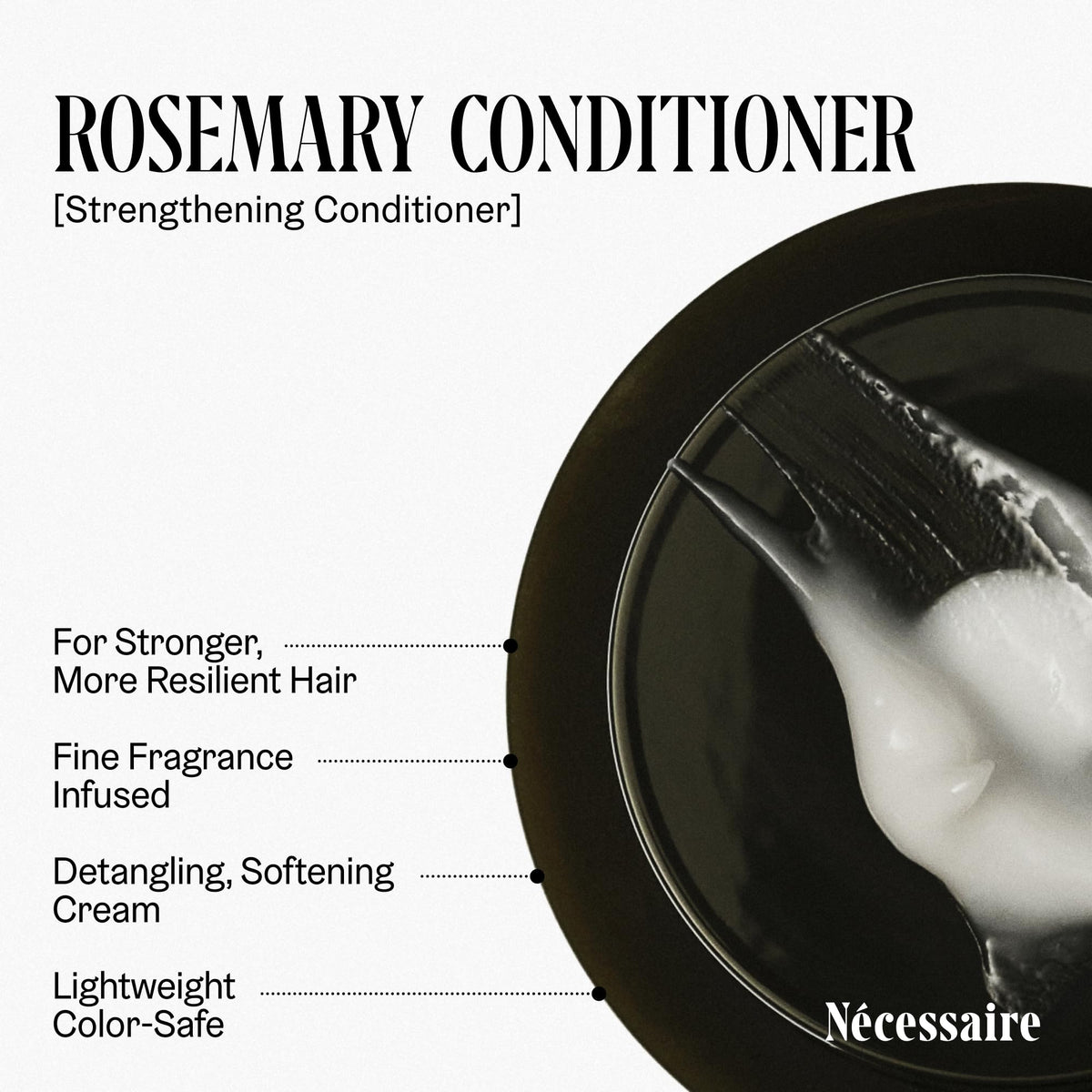 Nécessaire conditioner pouring onto a hand showing easy application and spreadability