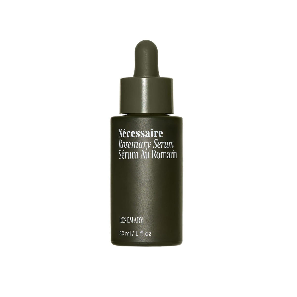 Nécessaire Rosemary Serum front packaging showing clean clinical design and benefit