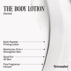 Nécessaire lotion texture closeup showing fast-absorbing creamy finish