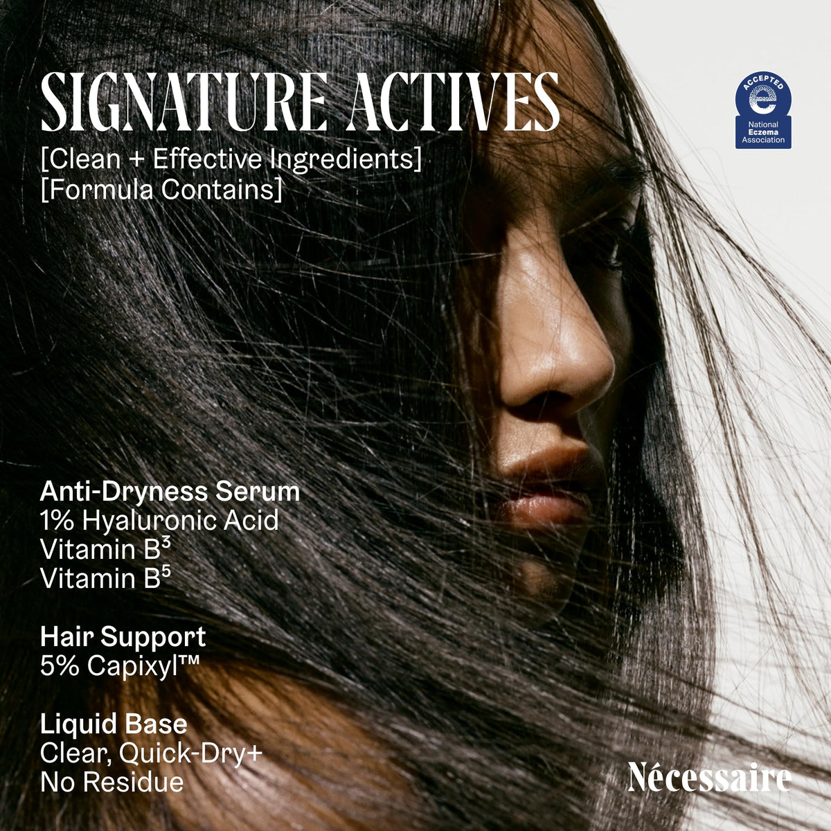 Nécessaire applied to scalp demonstrating easy daily use and massage