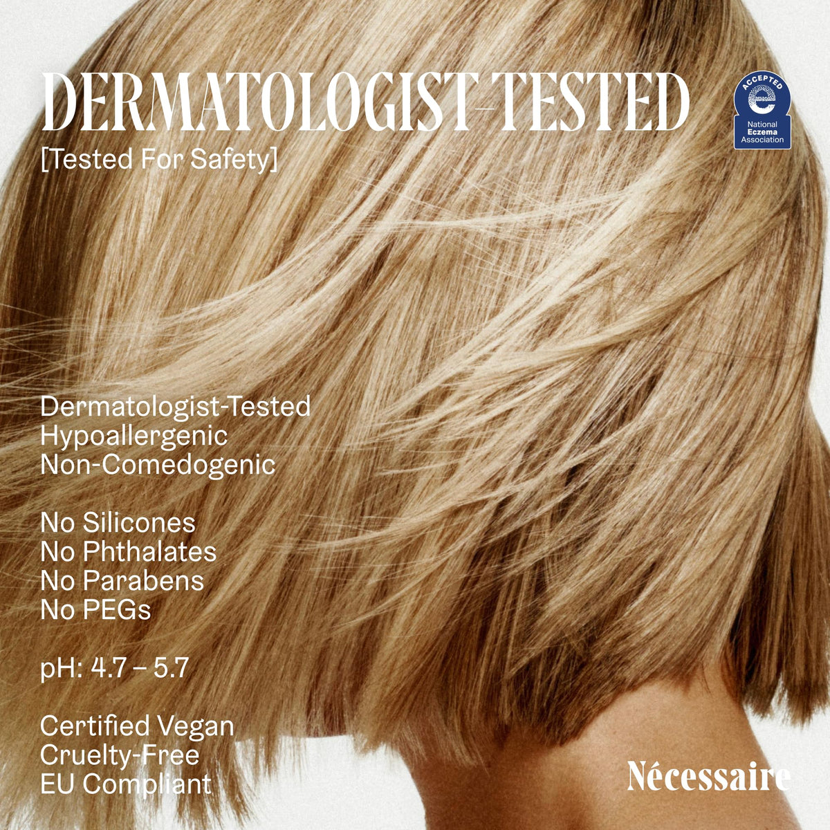 Nécessaire ingredients label highlighting Capixyl and hyaluronic acid