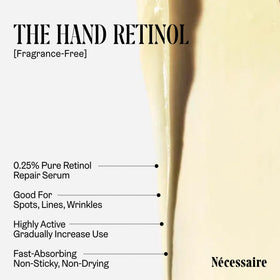 Nécessaire hand cream texture spread showing rich emollience and immediate hydration