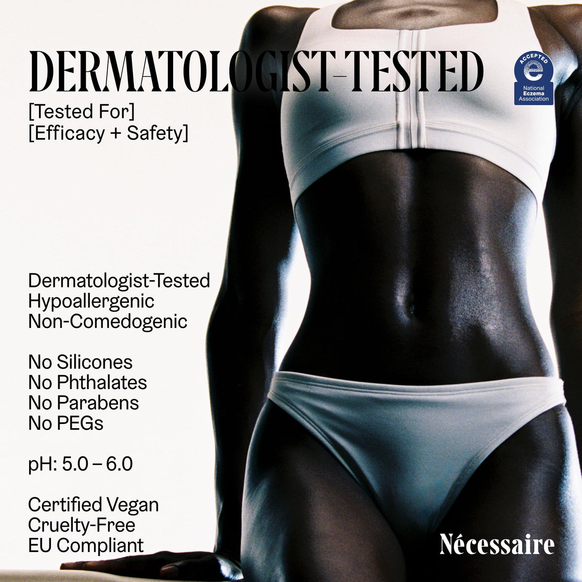 Nécessaire application on elbow showing targeted use for dry areas and improved comfort
