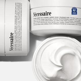 Nécessaire pump dispensing cream demonstrating easy application and controlled dosage