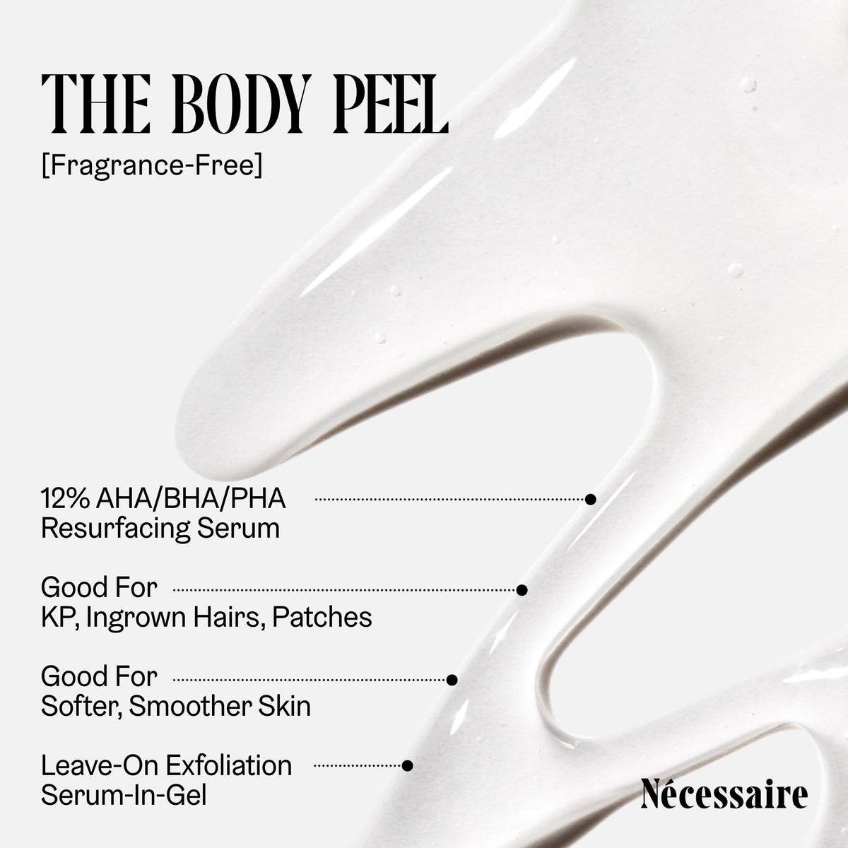 Nécessaire applied to arm demonstrating reduction of bumps and improved skin texture