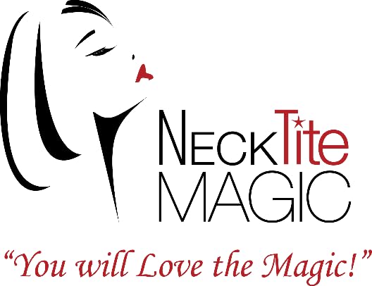 NeckTITE Magic being applied to a neck demonstrating immediate smoothing benefit