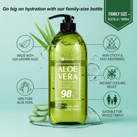 Neclar bottle next to a hand to show true 33.8oz scale