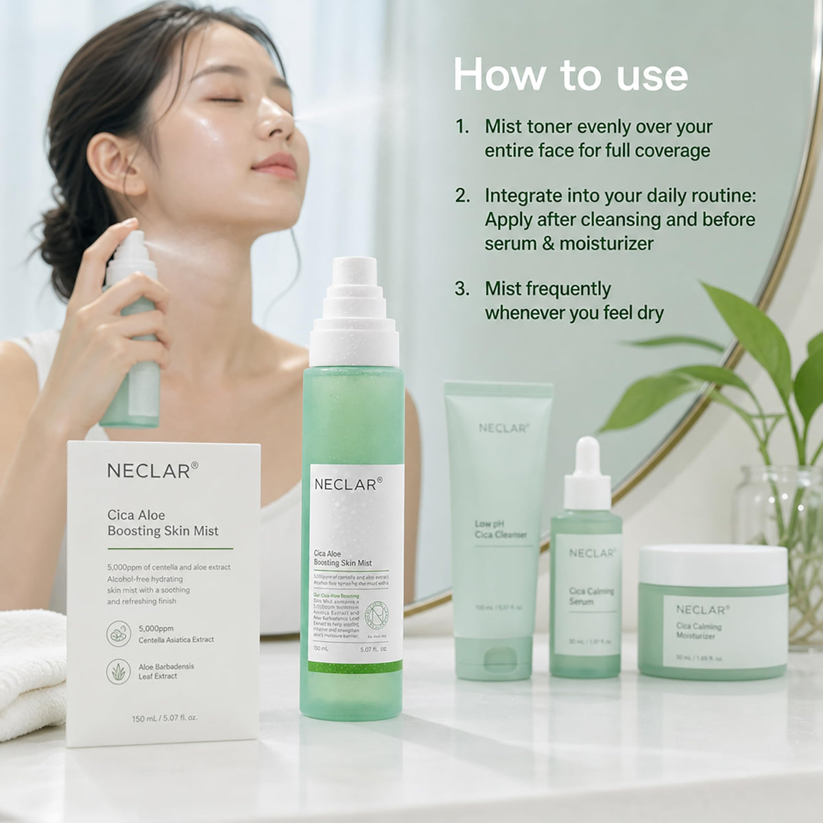 Neclar bottle in hand to show 5 fl oz scale and convenience