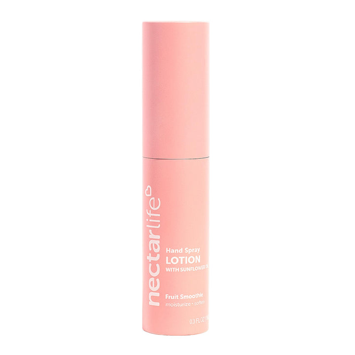 Nectar Life front packaging showing compact travel bottle and fruit-scent benefit