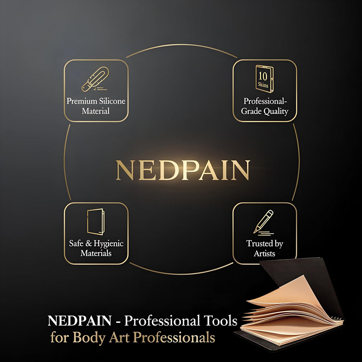 nedpain 8x6 scale next to ruler demonstrating compact portable dimensions