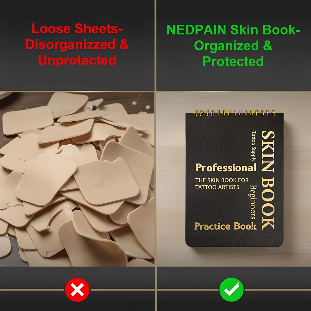 nedpain separator sheet closeup protecting pages and extending skin life
