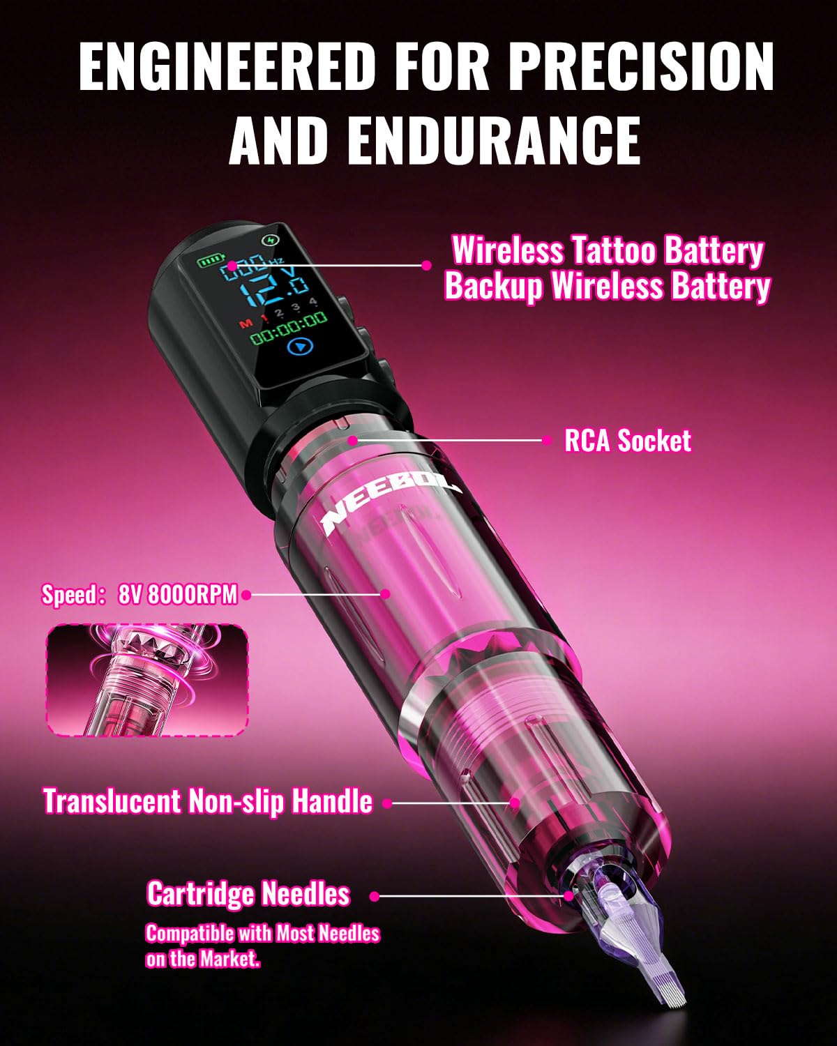 Neebol full color ink set and black ink arranged for vibrant results